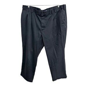 Izod American Chino Black Pants W46 L30 Cotton Mens Trousers